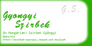 gyongyi szirbek business card