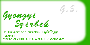 gyongyi szirbek business card